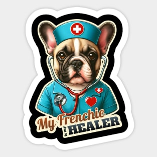 Doctor french bulldog Sticker